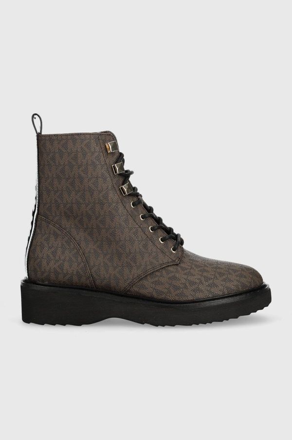 MICHAEL Michael Kors Gležnjače MICHAEL Michael Kors Haskell za žene, boja: smeđa, ravna potpetica