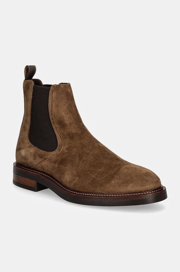Hackett London Gležnjače od brušene kože Hackett London EGMONT MASTER za muškarce, boja: smeđa, HMS21409