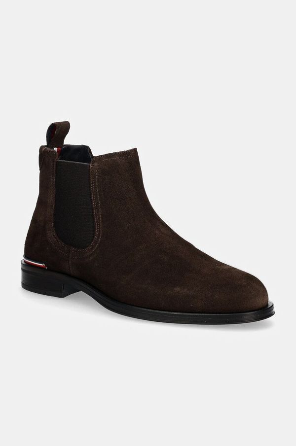 Tommy Hilfiger Gležnjače od brušene kože Tommy Hilfiger CORE RWB HILFIGER SUEDE CHELSEA za muškarce, boja: smeđa, FM0FM04757