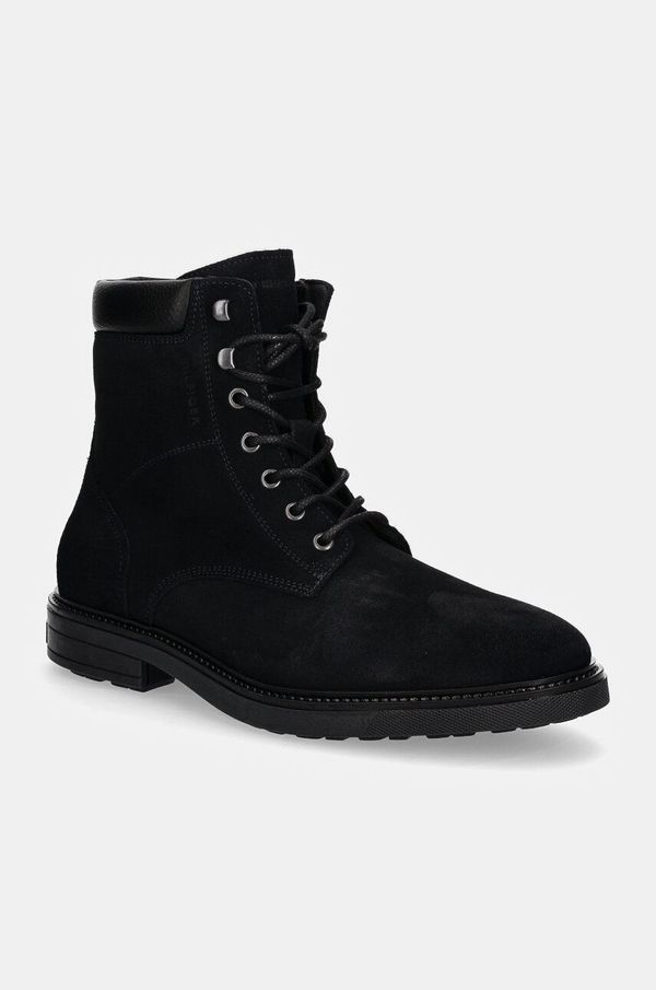 Tommy Hilfiger Gležnjače od brušene kože Tommy Hilfiger HILFIGER OUTDOOR SUEDE BOOT boja: tamno plava, FM0FM05193