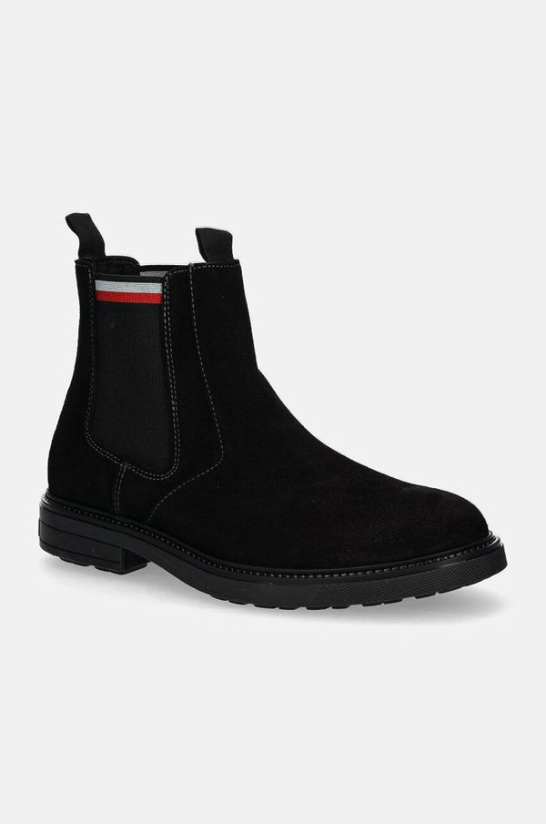 Tommy Hilfiger Gležnjače od brušene kože Tommy Hilfiger HILIFGER OUTDOOR SUEDE CHELSEA za muškarce, boja: crna, FM0FM05191