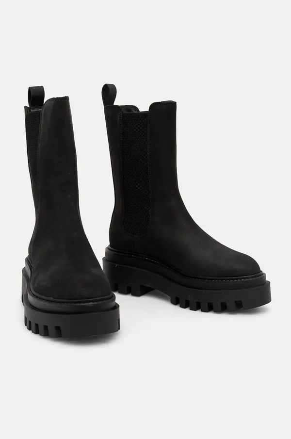 Calvin Klein Jeans Gležnjače od nubuk kože Calvin Klein Jeans FLATFORM CHELSEA BOOT MG NB boja: crna, s platformom, YW0YW01684