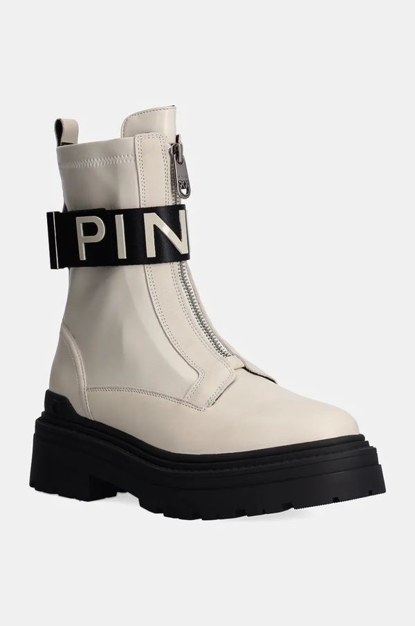 Pinko Gležnjače Pinko Mia za žene, boja: bež, ravni potplat, SD0219 P061 DY7