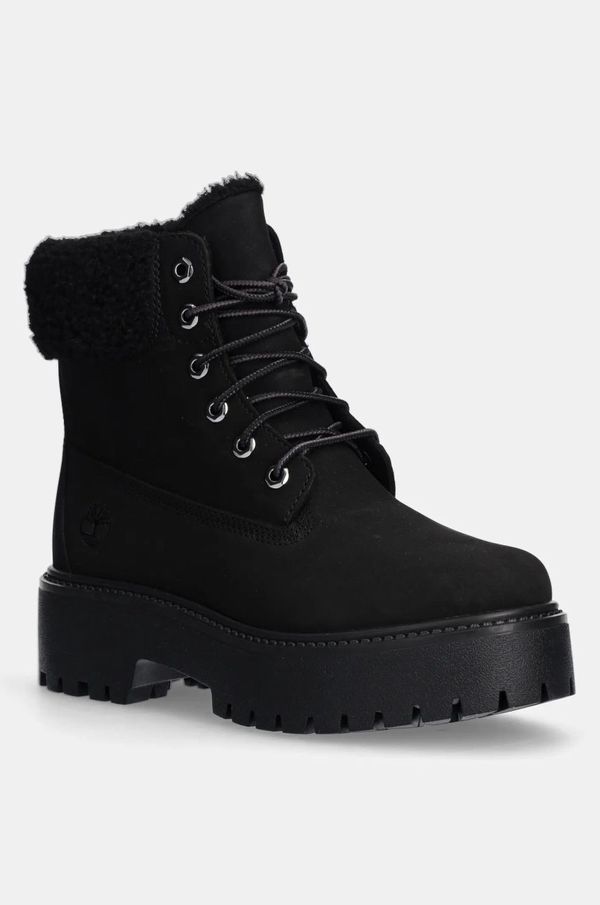 Timberland Gležnjače Timberland Stone Street za žene, boja: crna, ravni potplat, sa srednje toplom podstavom, TB0A2PU6W051
