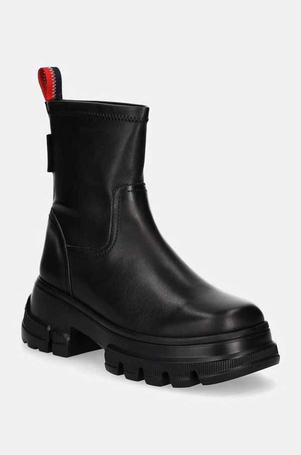 Tommy Jeans Gležnjače Tommy Jeans TJW CHUNKY CHELSEA BOOT MIX MAT za žene, boja: crna, s platformom, EN0EN02555