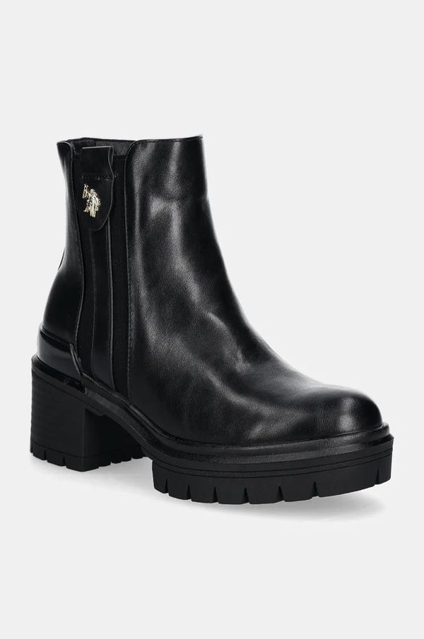 U.S. Polo Assn. Gležnjače U.S. Polo Assn. HALEY za žene, boja: crna, s debelom potpeticom, HALEY008W/DY1