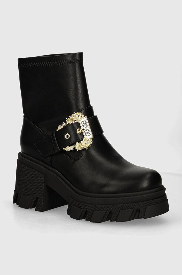 Versace Jeans Couture Gležnjače Versace Jeans Couture Sophie za žene, boja: crna, s debelom potpeticom, 77VA3S80 71570 899
