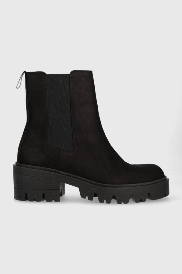 Charles Footwear Gležnječe od brušene kože Charles Footwear Diana za žene, boja: crna, s platformom, Diana.Boots.Black