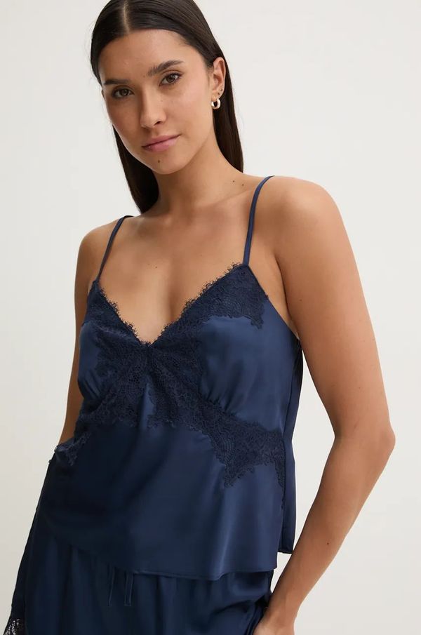Abercrombie & Fitch Gornji dio pidžame - top Abercrombie & Fitch boja: tamno plava, satenska, KI146-4047