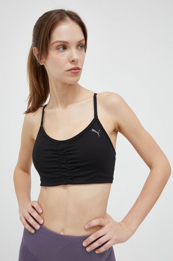 Puma Grudnjak za jogu Puma Studio boja: crna, glatki model