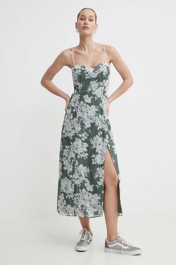 Abercrombie & Fitch Haljina Abercrombie & Fitch boja: zelena, midi, širi se prema dolje