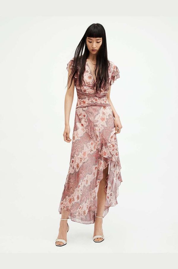 AllSaints Haljina AllSaints BREA CASCADE maxi, uska
