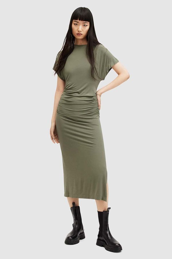 AllSaints Haljina AllSaints NATALIE boja: zelena, midi, uska