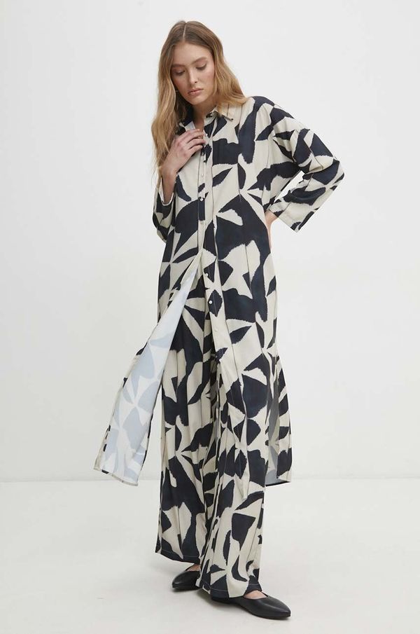 Answear Lab Haljina Answear Lab boja: bež, midi, oversize