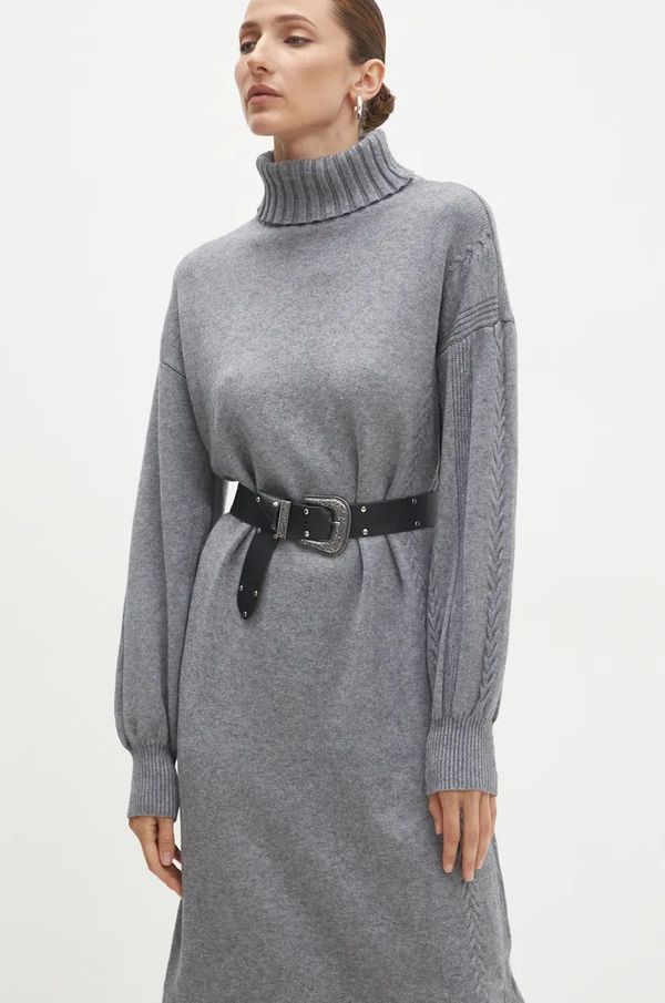Answear Lab Haljina Answear Lab boja: siva, midi, oversize