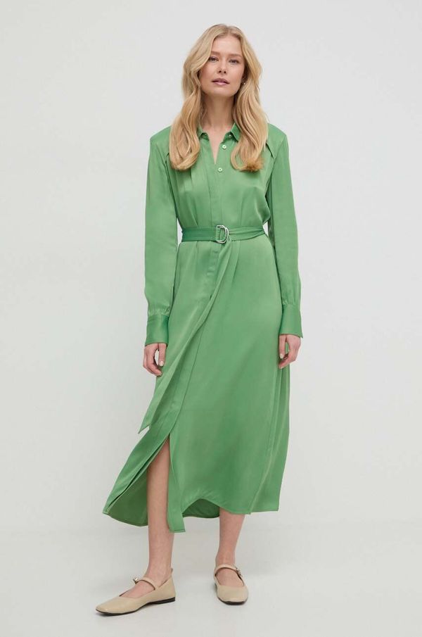 Boss Haljina BOSS boja: zelena, midi, oversize