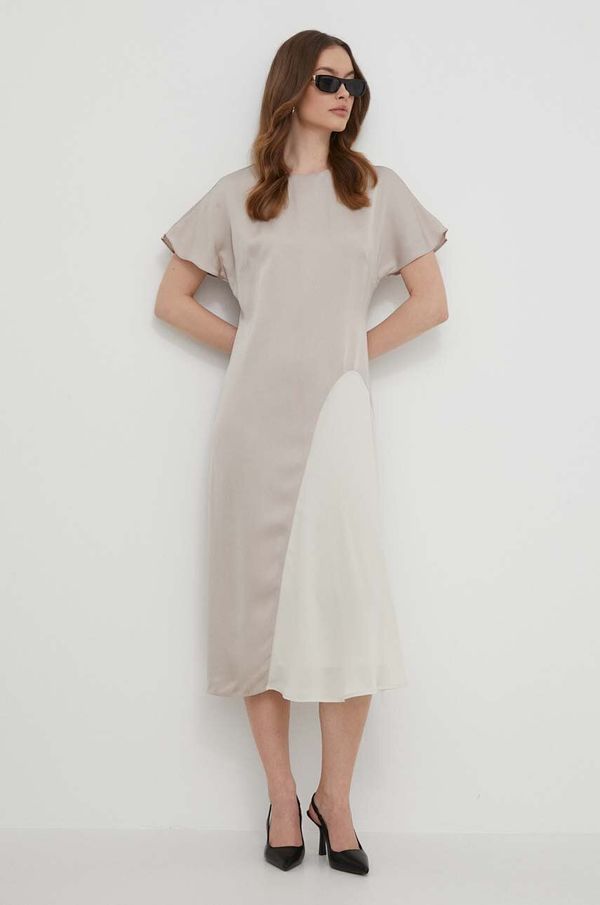 Calvin Klein Haljina Calvin Klein boja: bež, midi, ravna