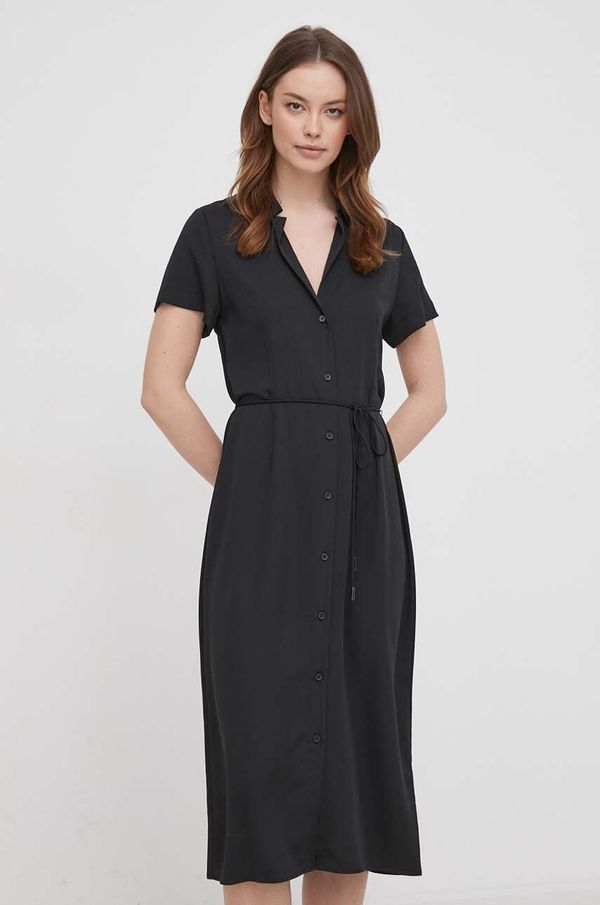 Calvin Klein Haljina Calvin Klein boja: crna, midi, širi se prema dolje
