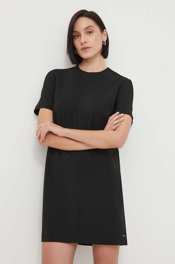 Calvin Klein Haljina Calvin Klein boja: crna, mini, širi se prema dolje