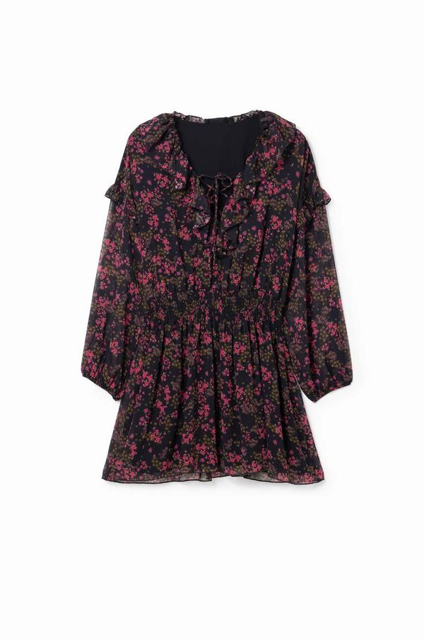 Desigual Haljina Desigual boja: crna, mini, širi se prema dolje