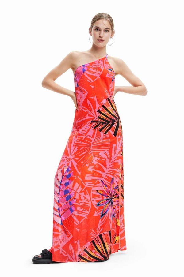 Desigual Haljina Desigual boja: crvena, maxi, ravna