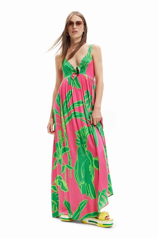 Desigual Haljina Desigual boja: ružičasta, maxi, oversize