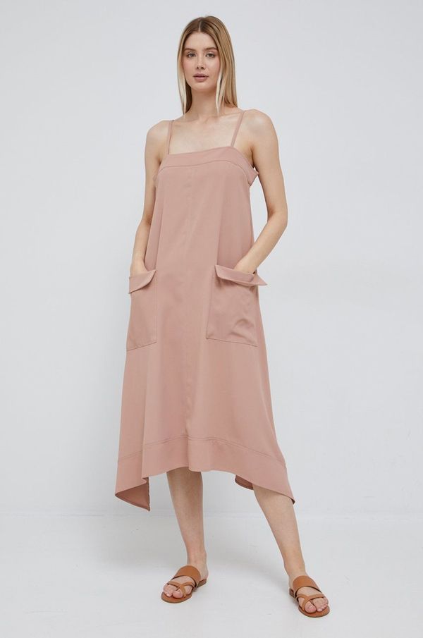 DKNY Haljina Dkny boja: bež, midi, širi se prema dolje