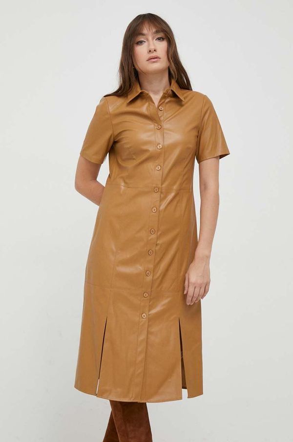 DKNY Haljina Dkny boja: smeđa, midi, ravna