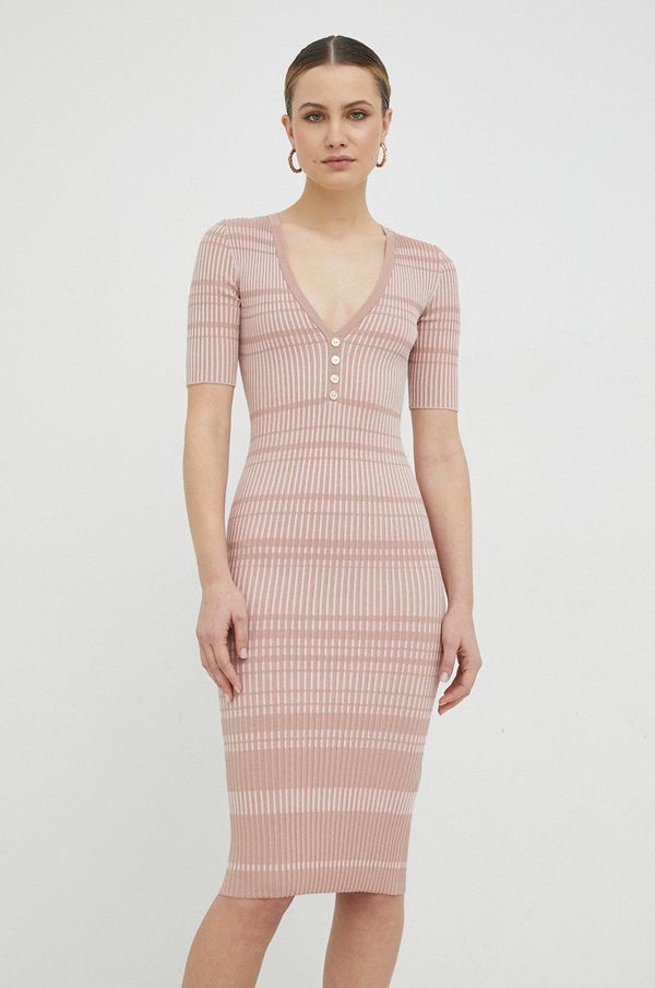 Elisabetta Franchi Haljina Elisabetta Franchi boja: ružičasta, mini, uske