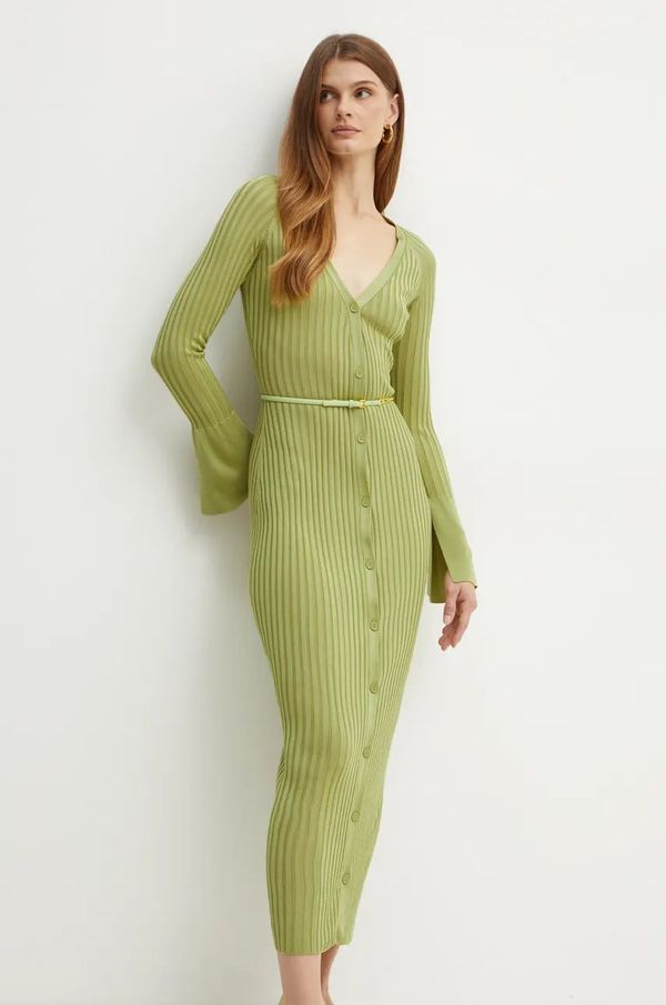 Elisabetta Franchi Haljina Elisabetta Franchi boja: zelena, maxi, uska, AM61R41E2 NORBLIN