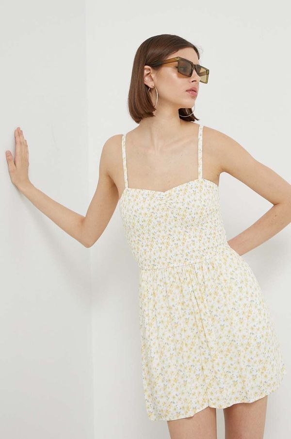 Hollister Co. Haljina Hollister Co. boja: žuta, mini, širi se prema dolje