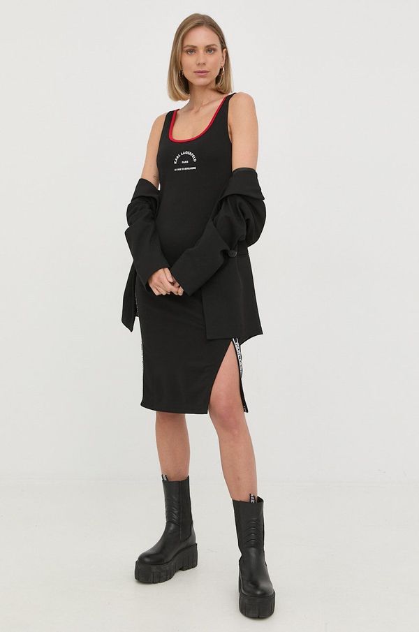 Karl Lagerfeld Haljina Karl Lagerfeld boja: crna, mini, uske
