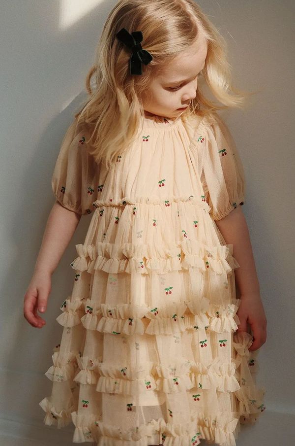 Konges Sløjd Haljina Konges Sløjd CARLI DRESS boja: bež, mini, širi se prema dolje, KS101916
