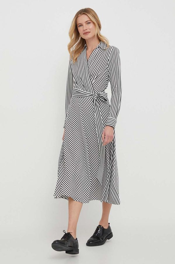 Lauren Ralph Lauren Haljina Lauren Ralph Lauren boja: bijela, midi, širi se prema dolje