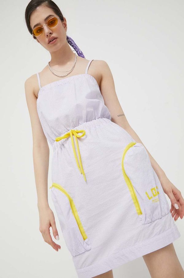 Love Moschino Haljina Love Moschino boja: ljubičasta, mini, ravna