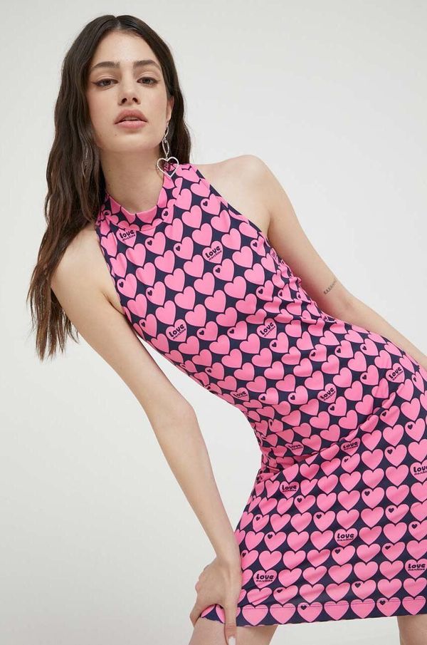 Love Moschino Haljina Love Moschino boja: ružičasta, mini, uske