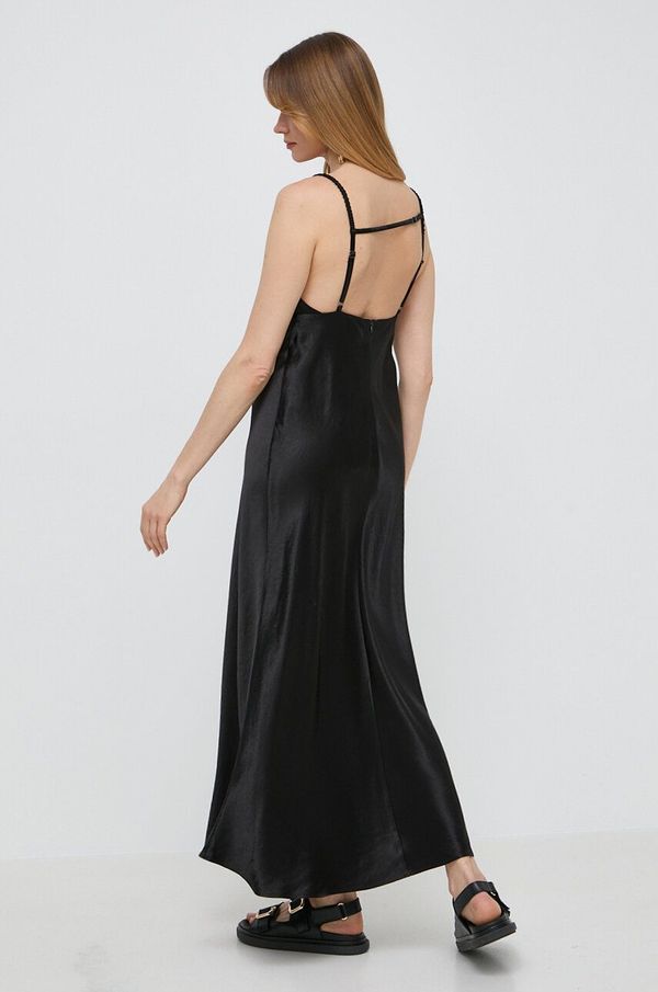 Max Mara Leisure Haljina Max Mara Leisure boja: crna, maxi, širi se prema dolje