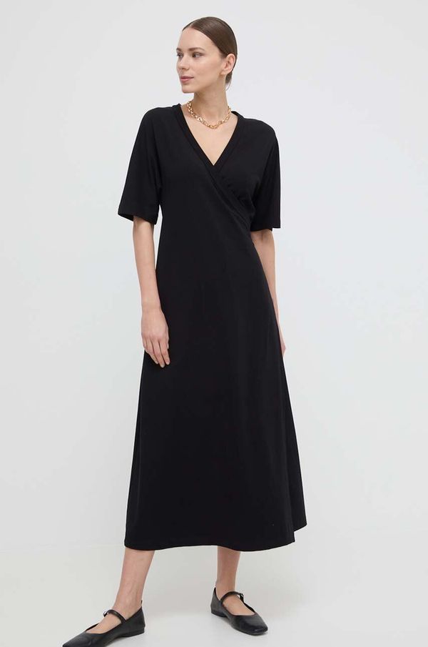 Max Mara Leisure Haljina Max Mara Leisure boja: crna, midi, širi se prema dolje