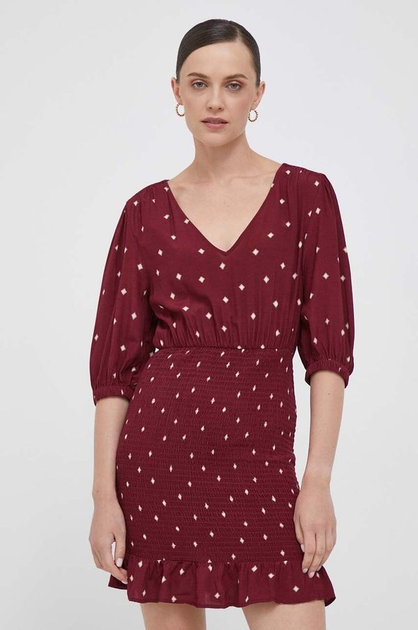 Pepe Jeans Haljina Pepe Jeans boja: bordo, mini, ravna
