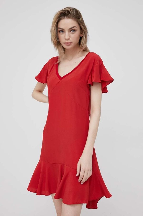 Pepe Jeans Haljina Pepe Jeans Iren boja: crvena, mini, ravna