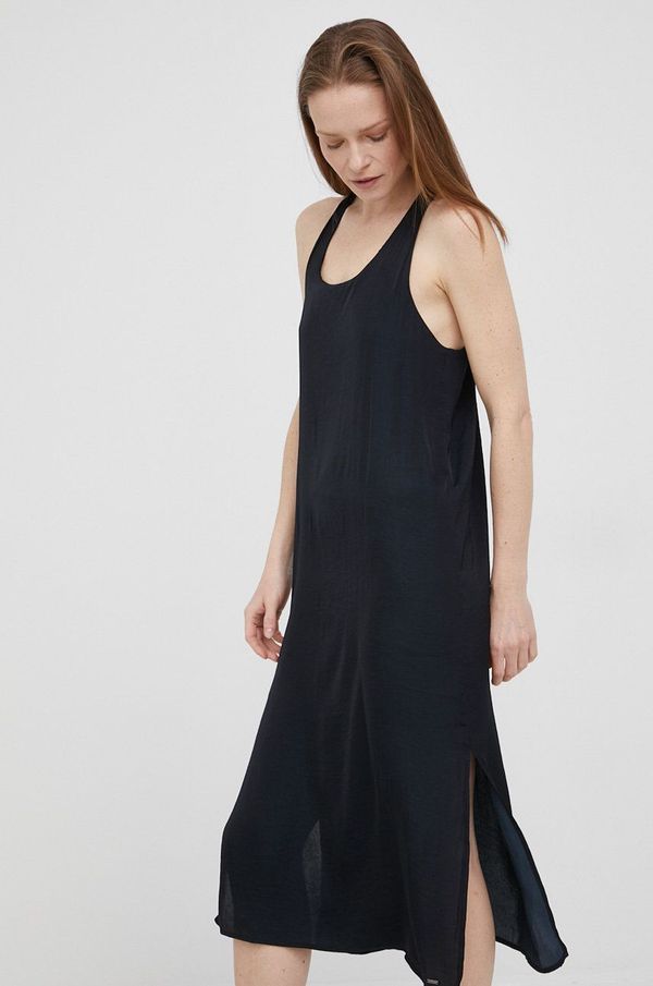 Pepe Jeans Haljina Pepe Jeans Peyton boja: crna, midi, ravna