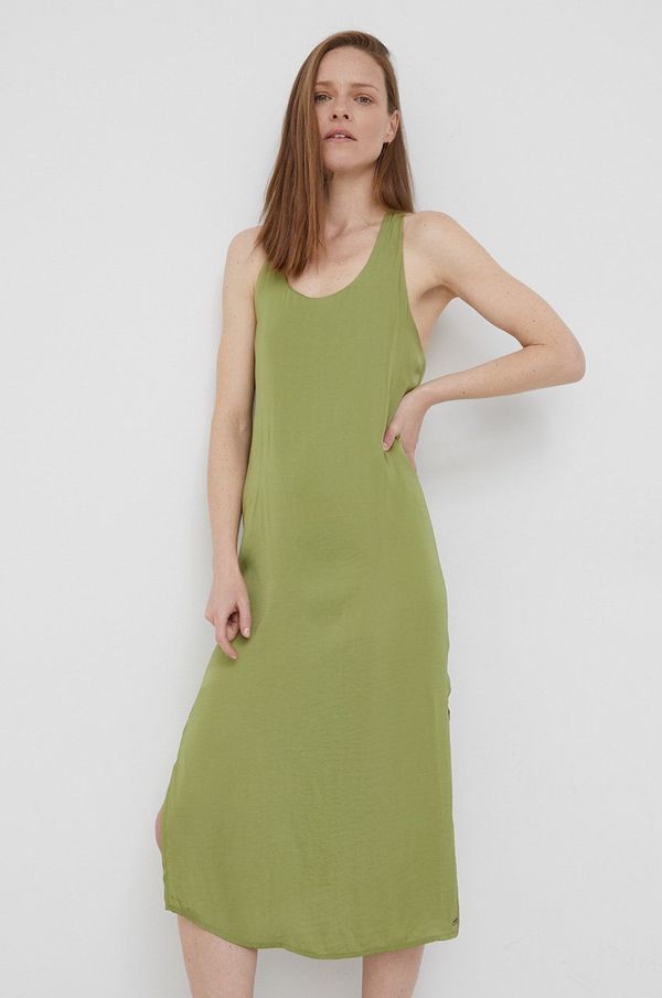 Pepe Jeans Haljina Pepe Jeans Peyton boja: zelena, midi, ravna