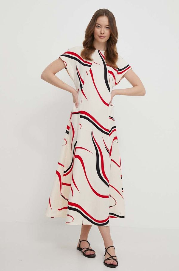 Tommy Hilfiger Haljina s dodatkom lana Tommy Hilfiger maxi, ravna