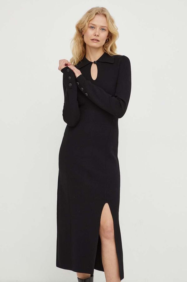 The Kooples Haljina The Kooples boja: crna, midi, ravna