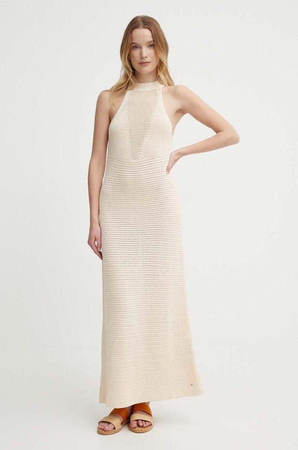 Tommy Hilfiger Haljina Tommy Hilfiger boja: bež, maxi, uska, WW0WW41747