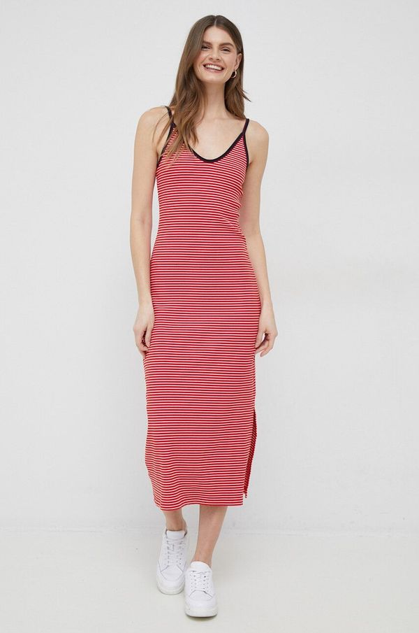 Tommy Hilfiger Haljina Tommy Hilfiger boja: crvena, midi, ravna