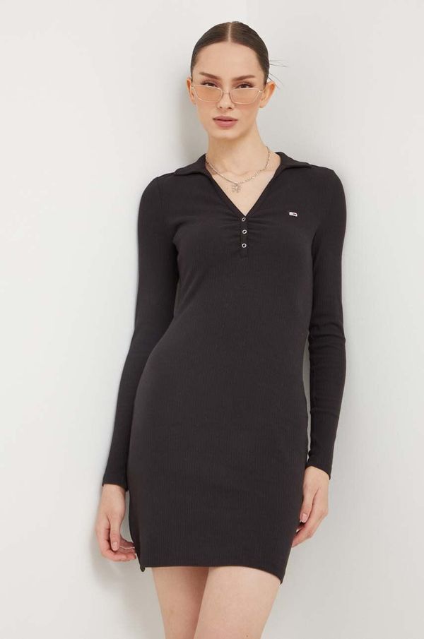 Tommy Jeans Haljina Tommy Jeans boja: crna, mini, uska