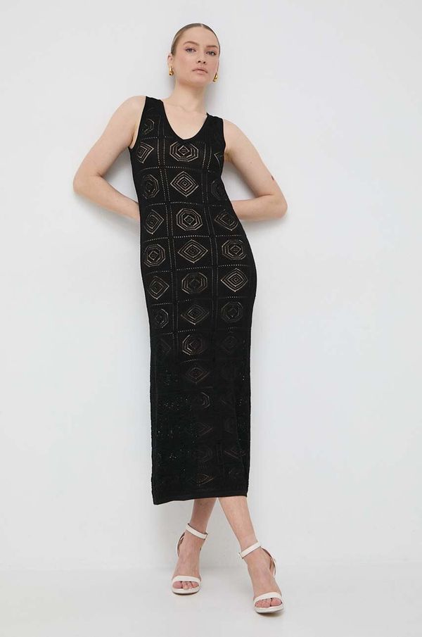 Twinset Haljina Twinset boja: crna, maxi, uska