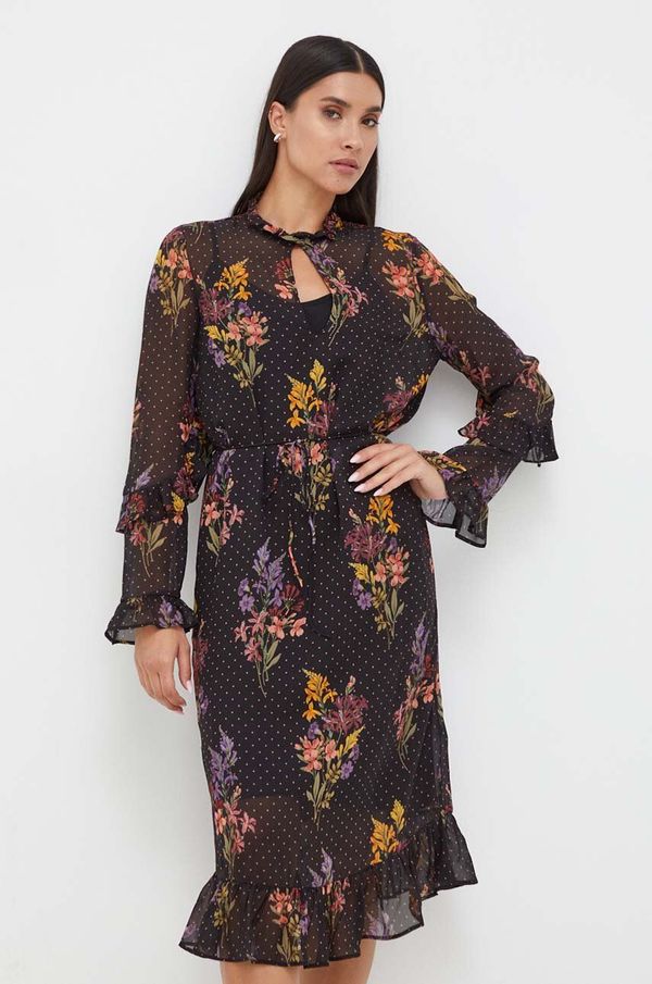 Twinset Haljina Twinset boja: crna, midi, ravna