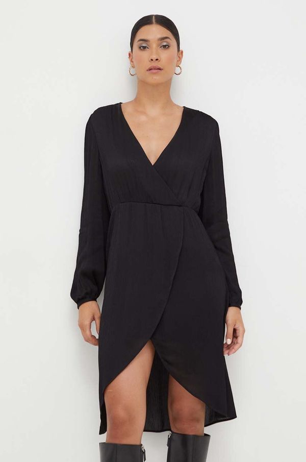 Twinset Haljina Twinset boja: crna, midi, širi se prema dolje